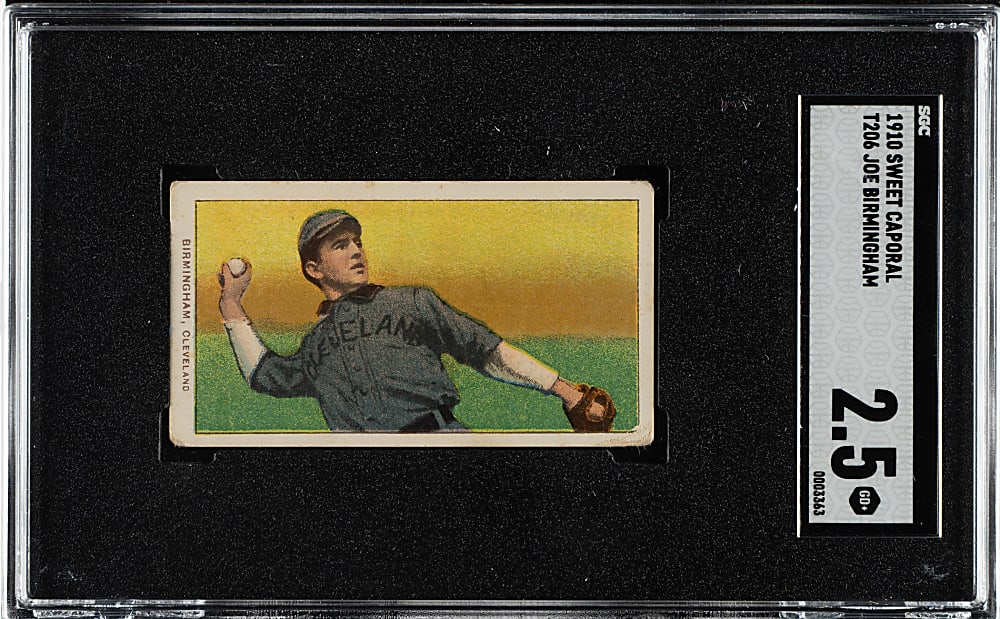1909-1911 T206 White Border Joe Birmingham SGC GOOD+ 2.5