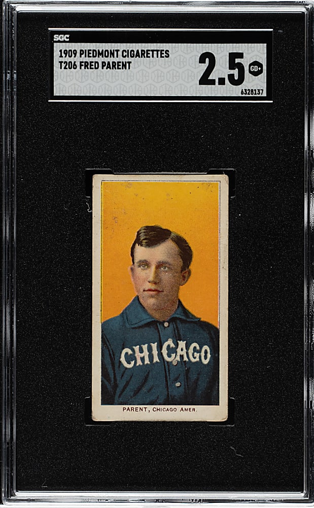 1909-1911 T206 White Border Fred Parent SGC GOOD+ 2.5