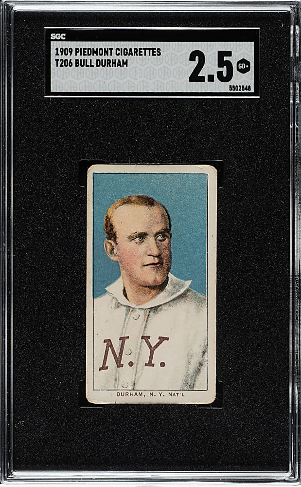 1909-1911 T206 White Border Bull Durham SGC GOOD+ 2.5