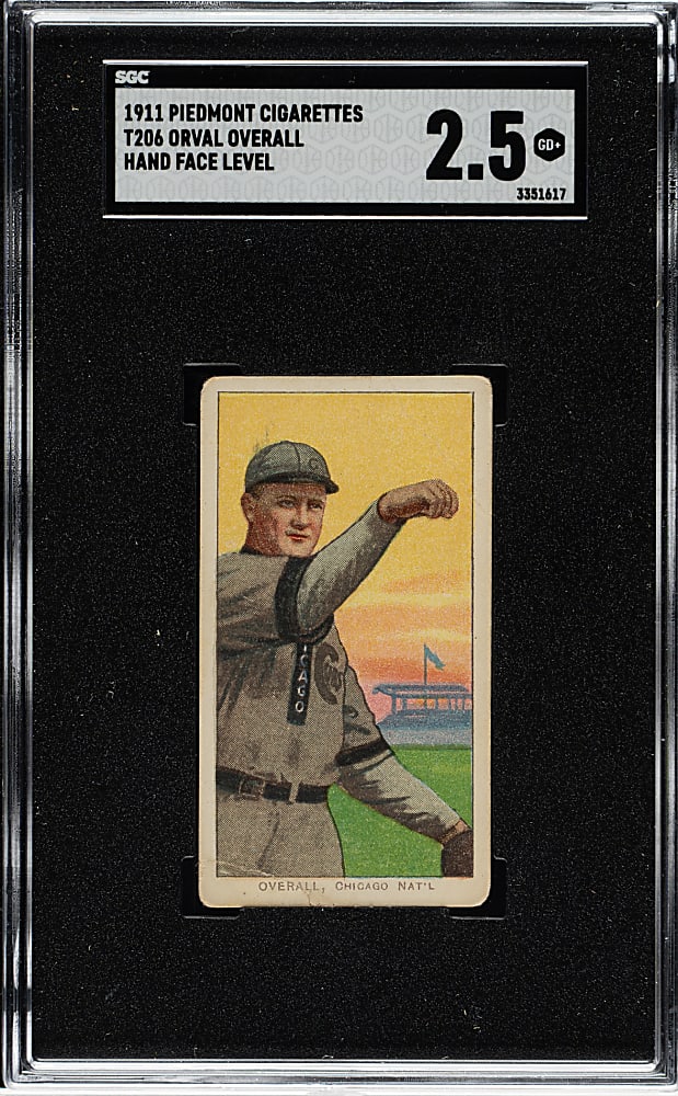 1909-1911 T206 White Border Orval Overall Hand At Face Level SGC GOOD+ 2.5