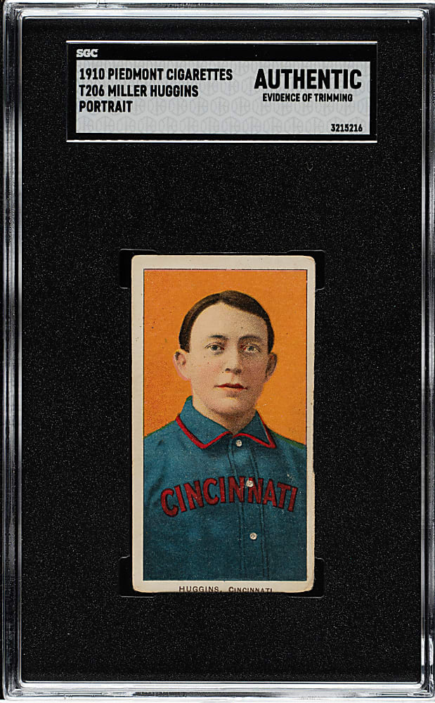 1909-1911 T206 White Border Miller Huggins Portrait SGC Authentic