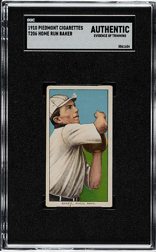 1909-1911 T206 White Border Home Run Baker SGC Authentic