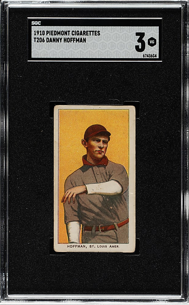 1909-1911 T206 White Border Danny Hoffman SGC VG 3