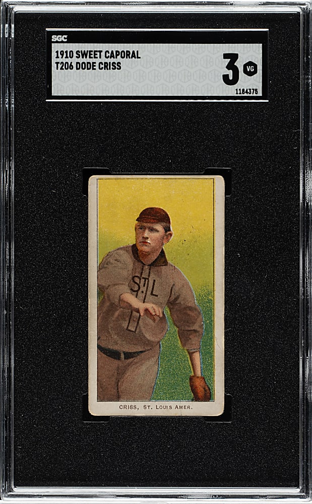 1909-1911 T206 White Border Dode Criss SGC VG 3