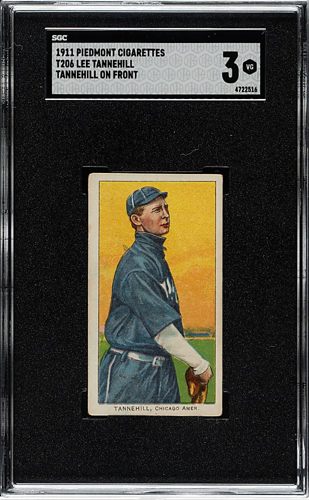 1909-1911 T206 White Border Lee Tannehill (Tannehill on Front) SGC VG 3