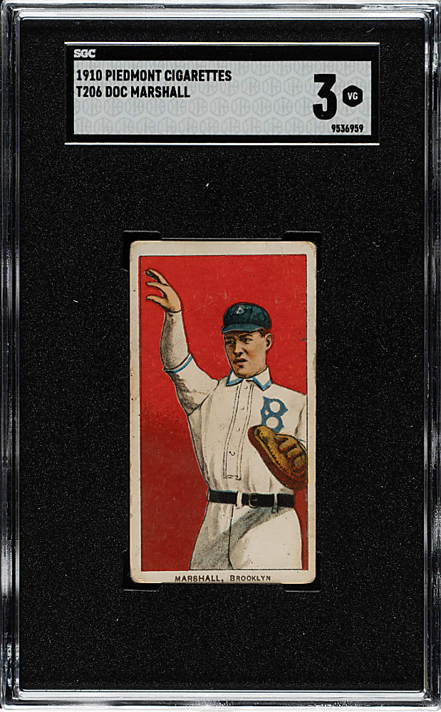1909-1911 T206 White Border Doc Marshall SGC VG 3