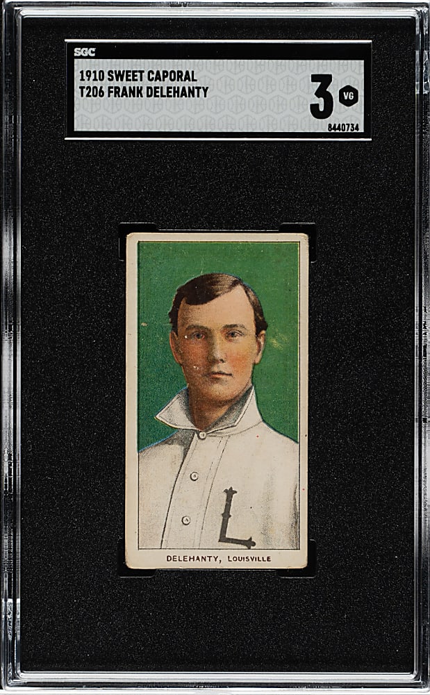 1909-1911 T206 White Border Frank Delehanty SGC VG 3
