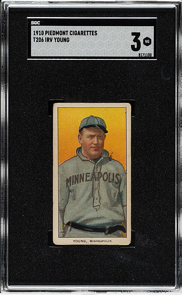 1909-1911 T206 White Border Irv Young SGC VG 3