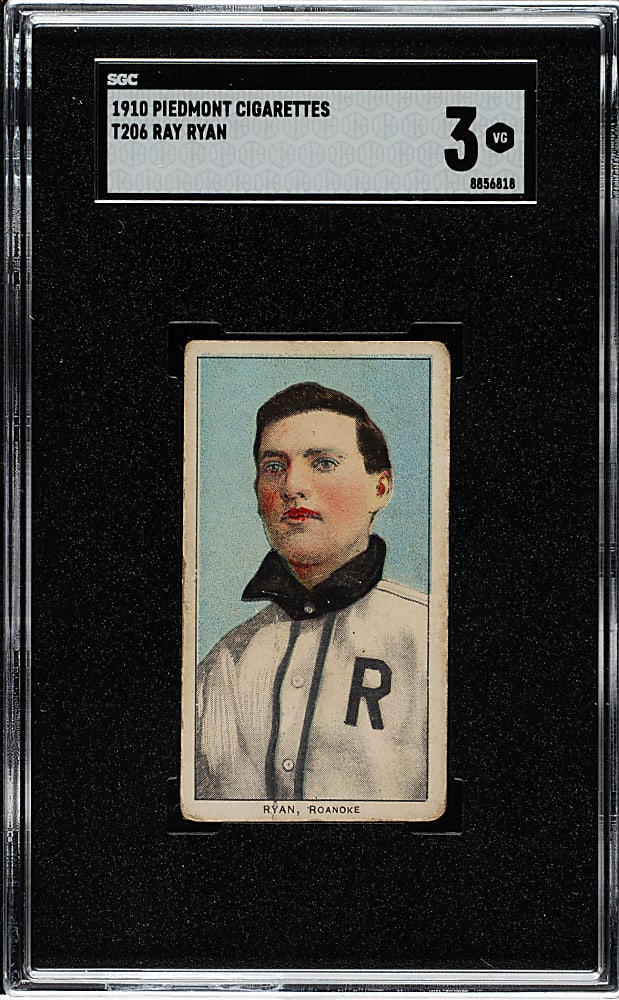1909-1911 T206 White Border Ray Ryan Southern Leaguer SGC VG 3
