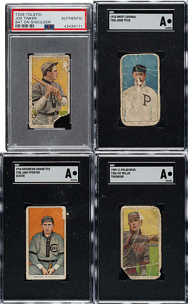 1909-1911 T206 White Border PSA- and SGC-Graded Collection (13) Including Joe Tinker and Vic Willis
