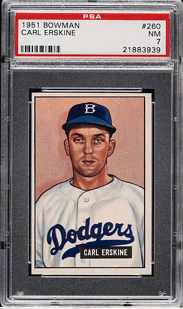 1951 Bowman #260 Carl Erskine Rookie PSA NM 7