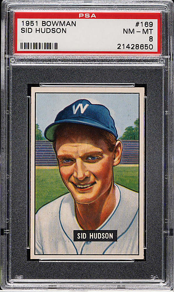 1951 Bowman #169 Sid Hudson PSA NM-MT 8