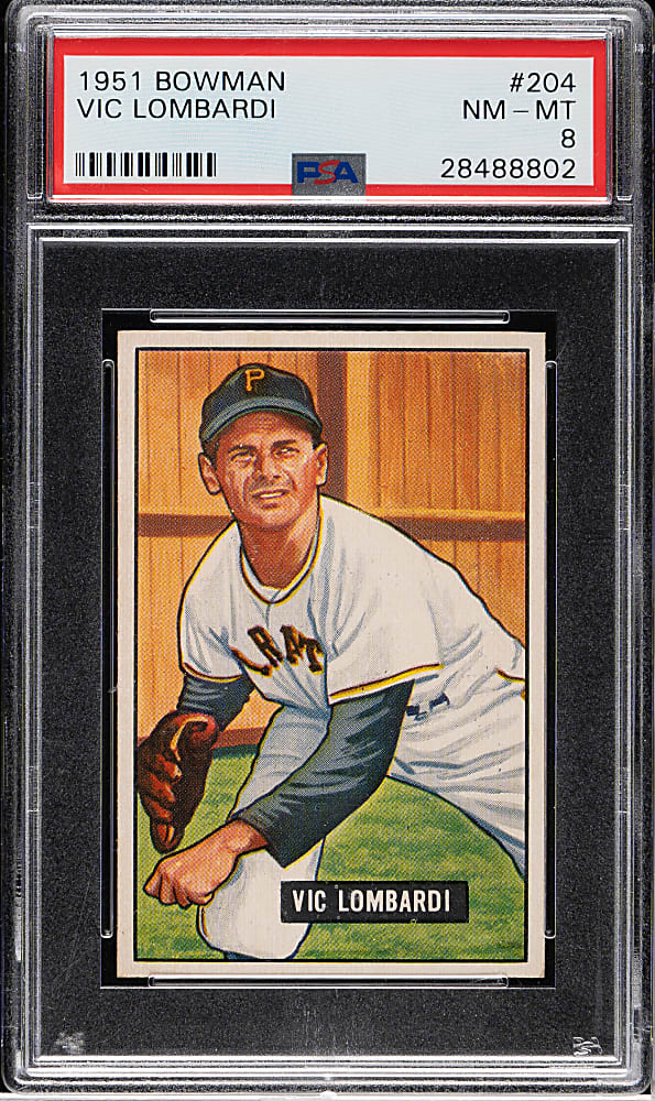 1951 Bowman #204 Vic Lombardi PSA NM-MT 8