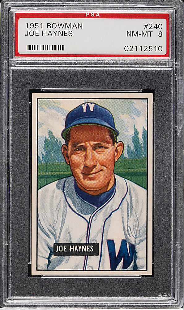 1951 Bowman #240 Joe Haynes PSA NM-MT 8