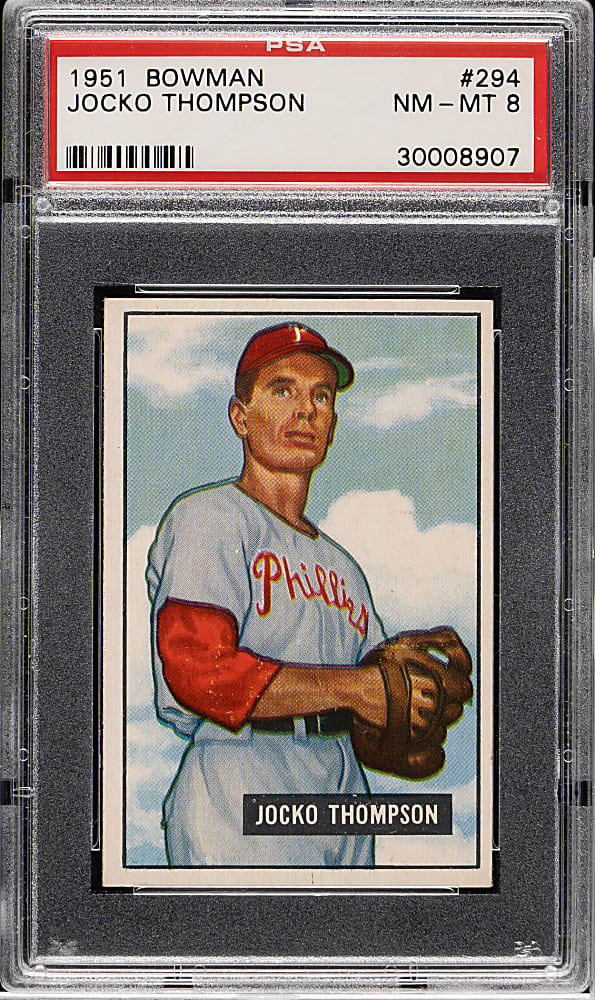 1951 Bowman #294 Jocko Thompson PSA NM-MT 8