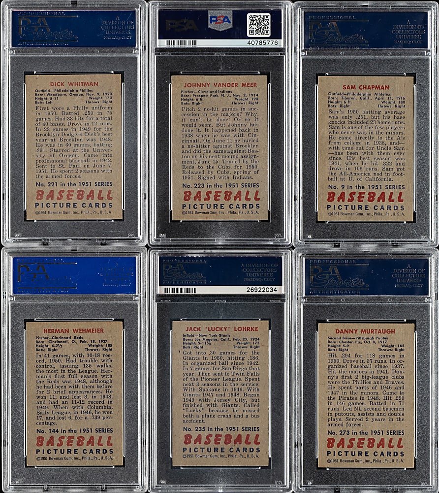 1951 Bowman PSA-Graded Collection (6)