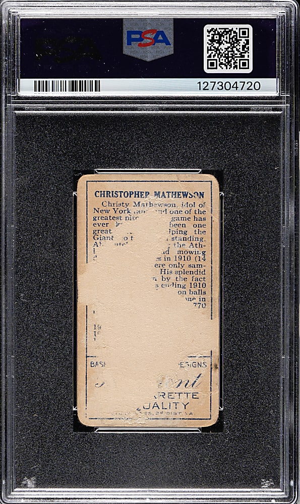 1911 T205 Gold Border Christy Mathewson PSA Authentic