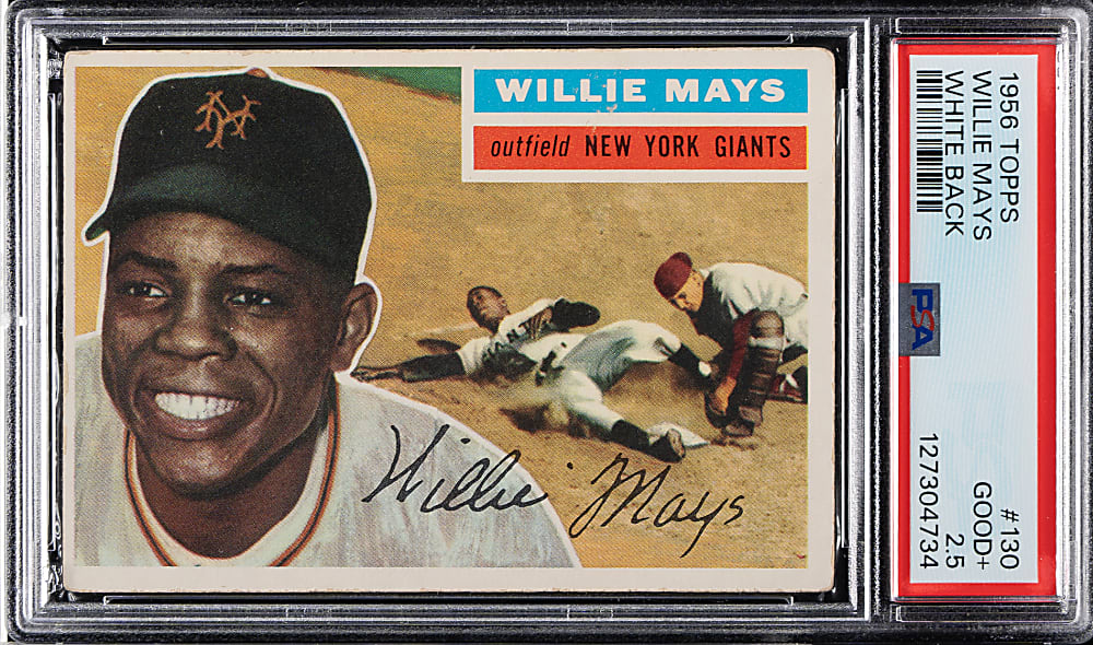 1956 Topps #130 Willie Mays White Back PSA GOOD+ 2.5