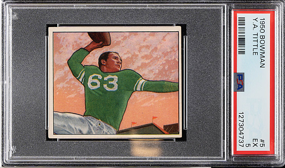 1950 Bowman Football #5 Y. A. Tittle Rookie PSA EX 5