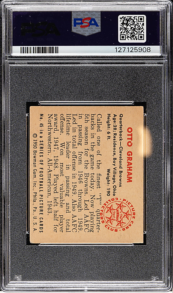 1950 Bowman Football #45 Otto Graham Rookie PSA VG 3