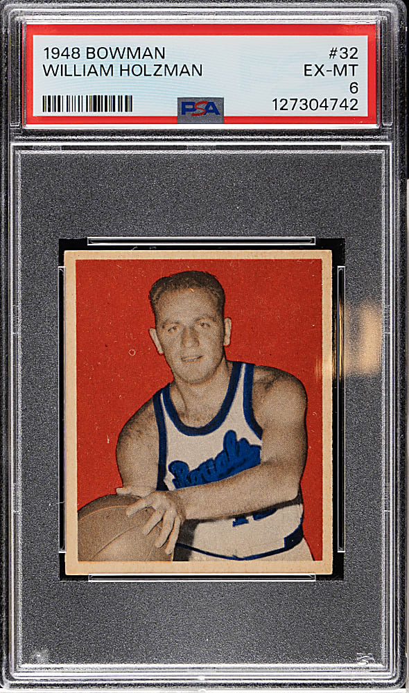 1948 Bowman Basketball #32 Red Holzman Rookie PSA EX-MT 6