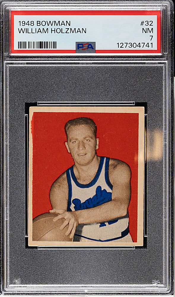 1948 Bowman Basketball #32 Red Holzman Rookie PSA NM 7