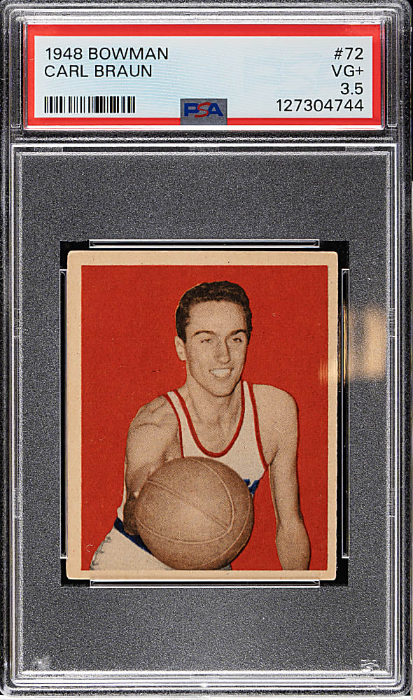 1948 Bowman Basketball #72 Carl Braun Rookie PSA VG+ 3.5