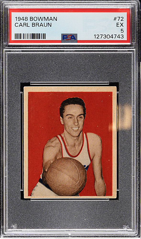 1948 Bowman Basketball #72 Carl Braun Rookie PSA EX 5
