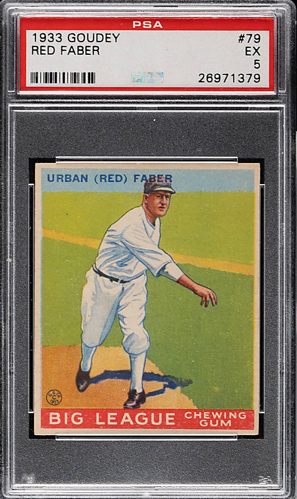 1933 R319 Goudey #79 Red Faber PSA EX 5