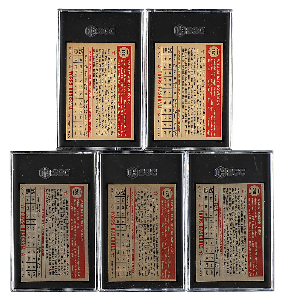 1952 Topps SGC-Graded Collection (5)