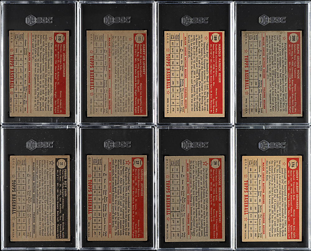 1952 Topps SGC-Graded Collection (8)