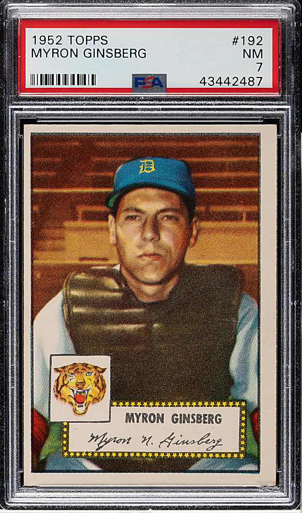 1952 Topps #192 Myron Ginsberg PSA NM 7