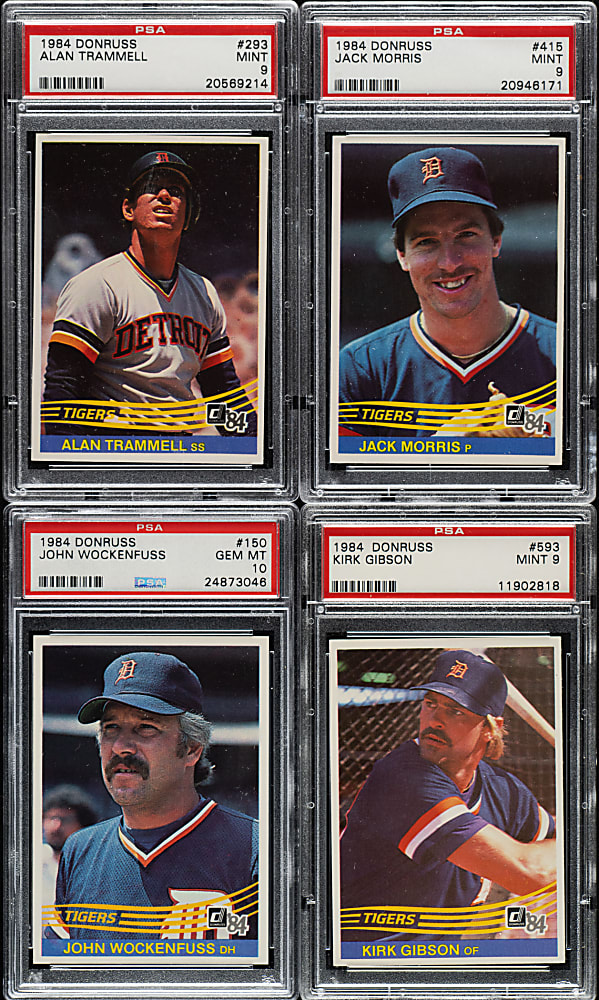 1984 Donruss Detroit Tigers PSA-Graded Complete Team Set (24)