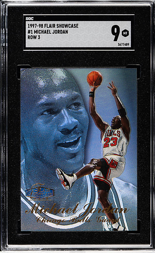 1997-1998 Flair Showcase Basketball Row 3 #1 Michael Jordan SGC MINT 9