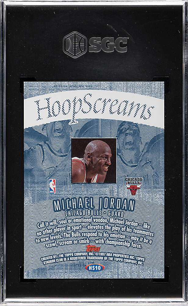 1997-1998 Topps Stadium Club Hoop Screams #HS10 Michael Jordan SGC MINT 9