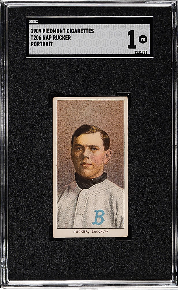 1909-1911 T206 White Border Nap Rucker Portrait SGC POOR 1
