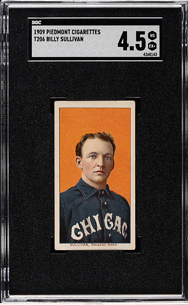 1909-1911 T206 White Border Billy Sullivan SGC VG/EX+ 4.5