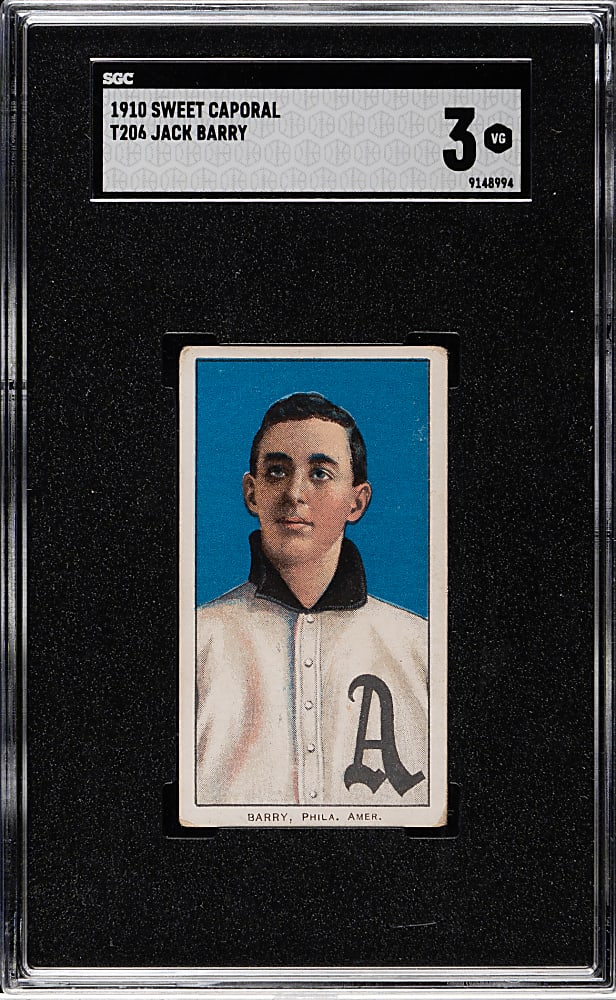 1909-1911 T206 White Border Jack Barry SGC VG 3