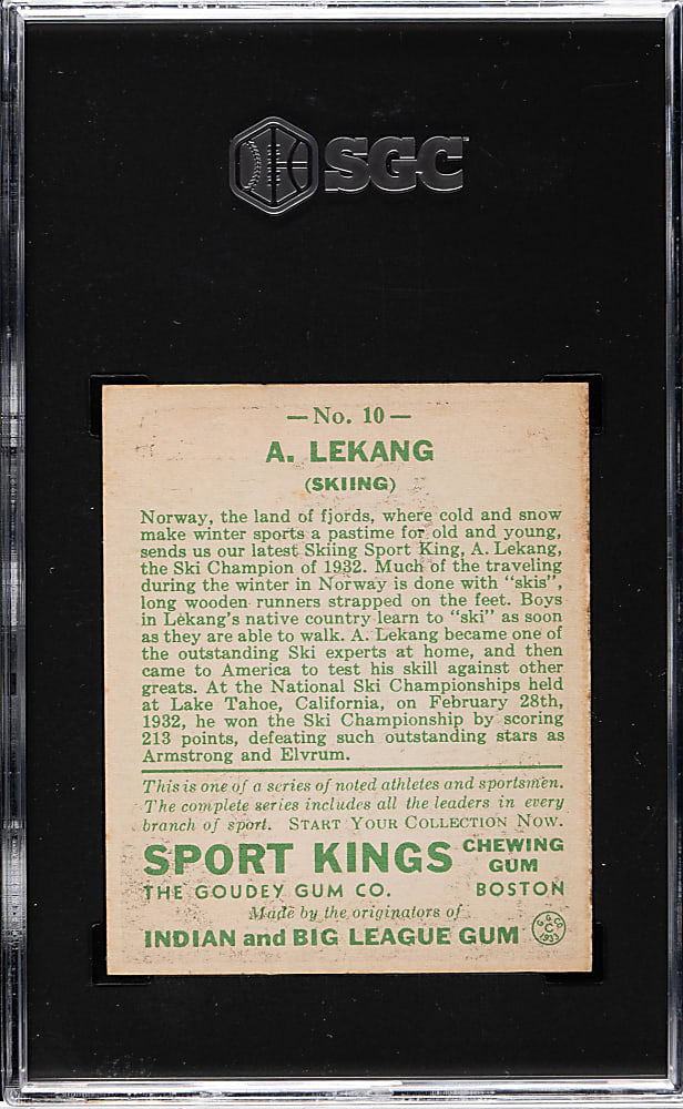 1933 R338 Sport Kings #10 Anton Lekang SGC VG/EX+ 4.5