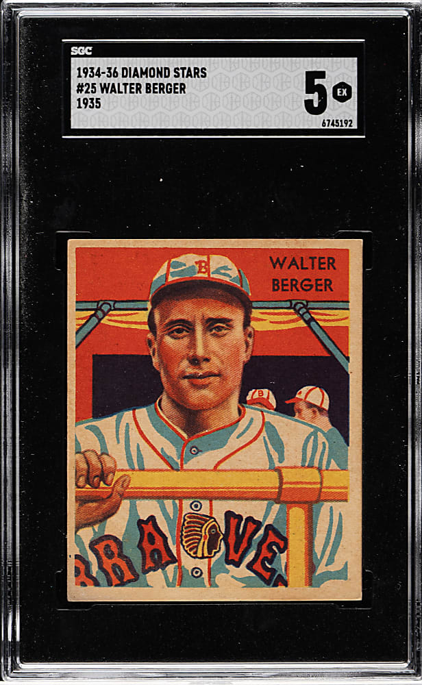 1934-1936 R327 Diamond Stars #25 Walter Berger SGC EX 5