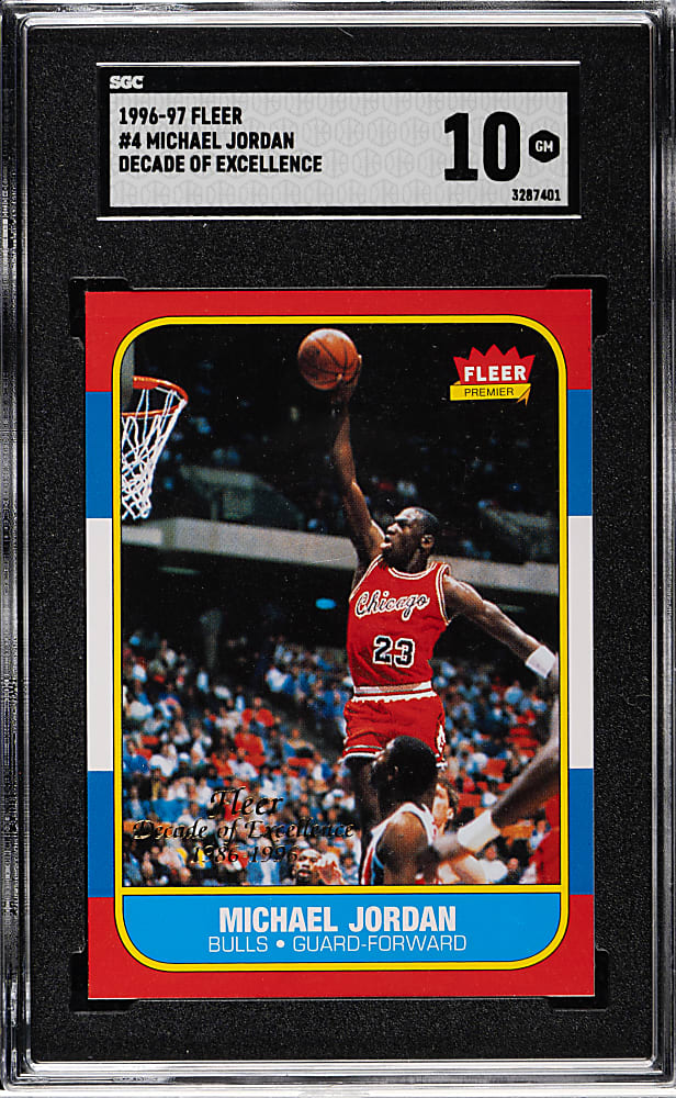 1996-1997 Fleer Basketball Decade of Excellence #4 Michael Jordan SGC GEM MINT 10