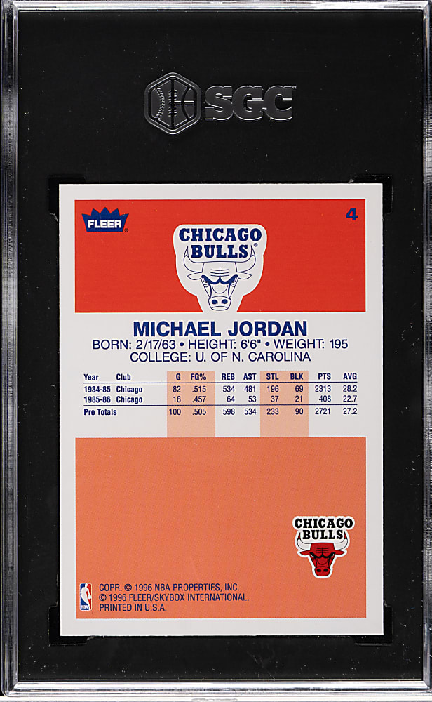1996-1997 Fleer Basketball Decade of Excellence #4 Michael Jordan SGC GEM MINT 10
