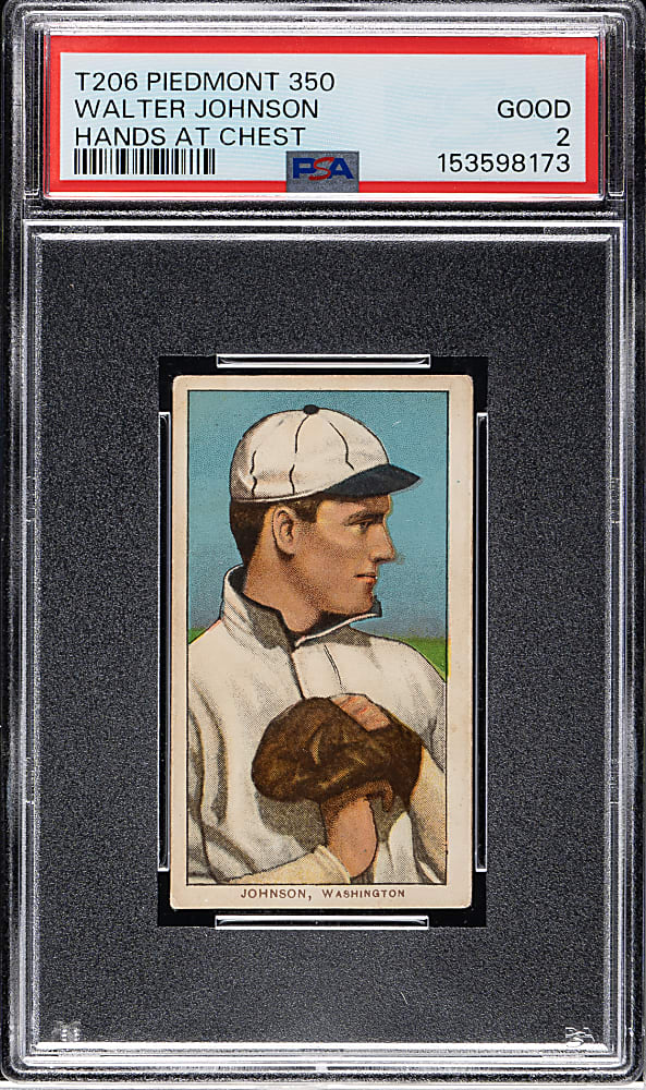 1909-1911 T206 White Border Walter Johnson Hands at Chest PSA GOOD 2