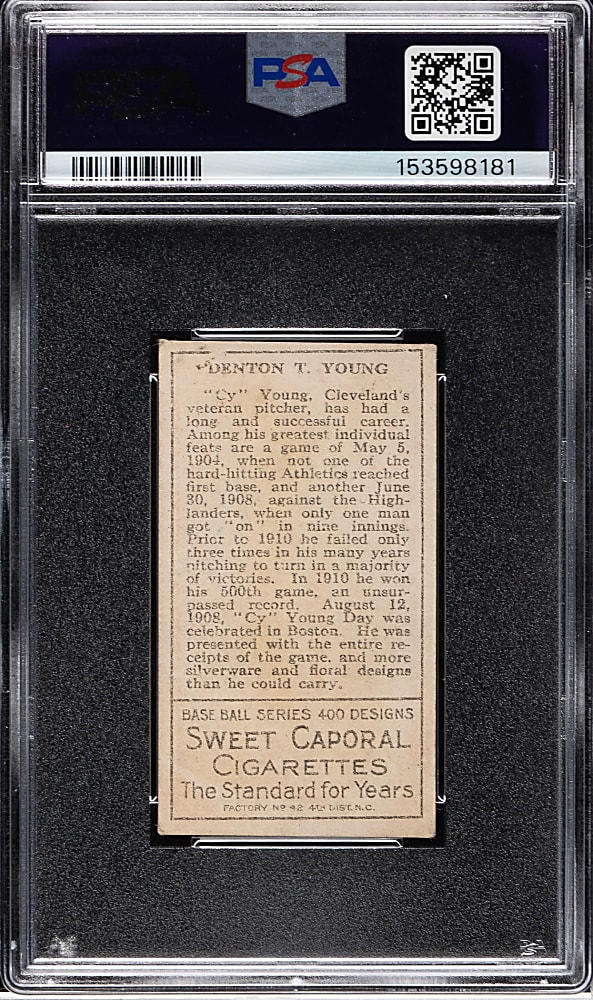 1911 T205 Gold Border Cy Young PSA GOOD 2
