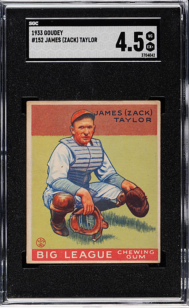 1933 R319 Goudey #152 Zack Taylor SGC VG/EX+ 4.5