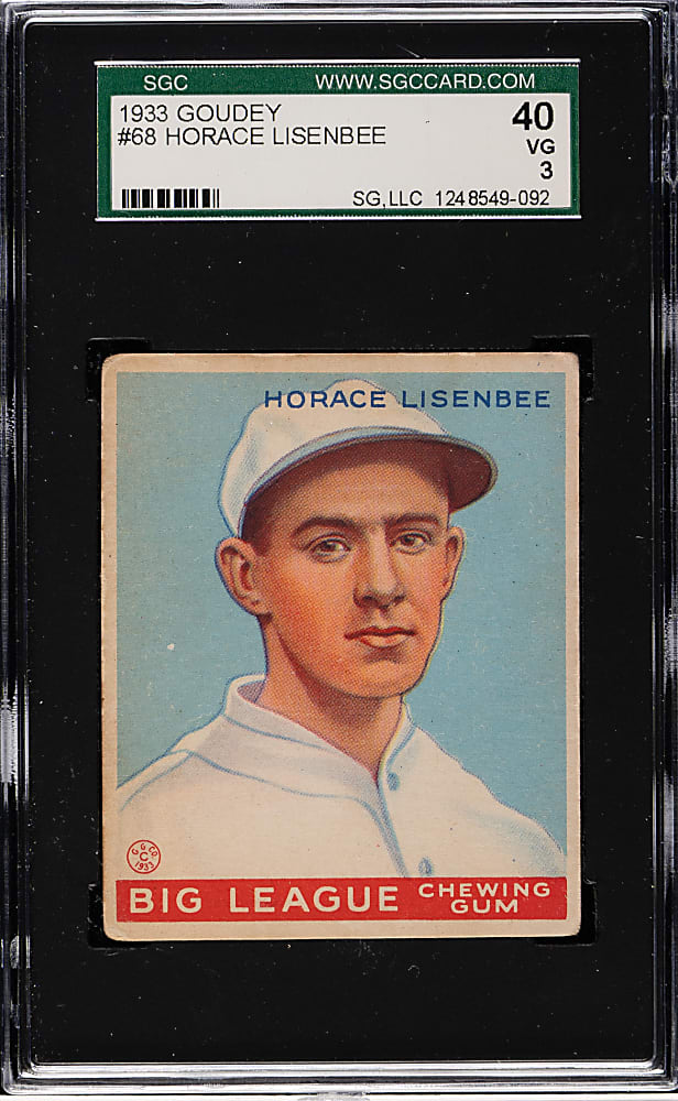 1933 R319 Goudey #68 Horace Lisenbee SGC VG 40