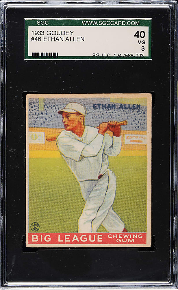 1933 R319 Goudey #46 Ethan Allen SGC VG 40