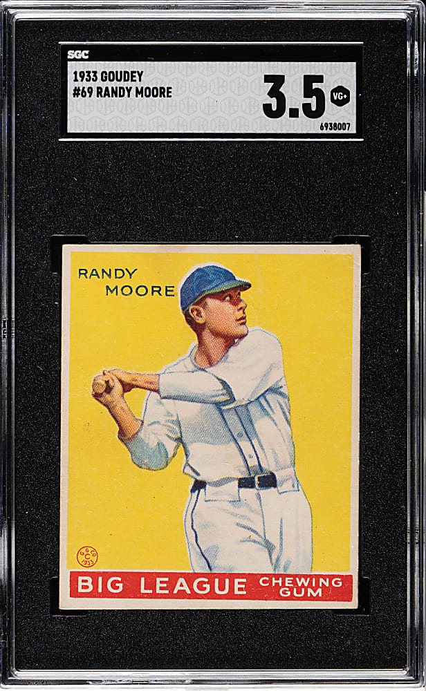 1933 R319 Goudey #69 Randy Moore SGC VG+ 3.5