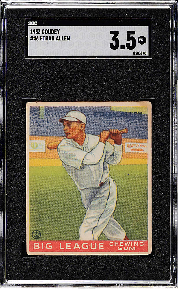 1933 R319 Goudey #46 Ethan Allen SGC VG+ 3.5