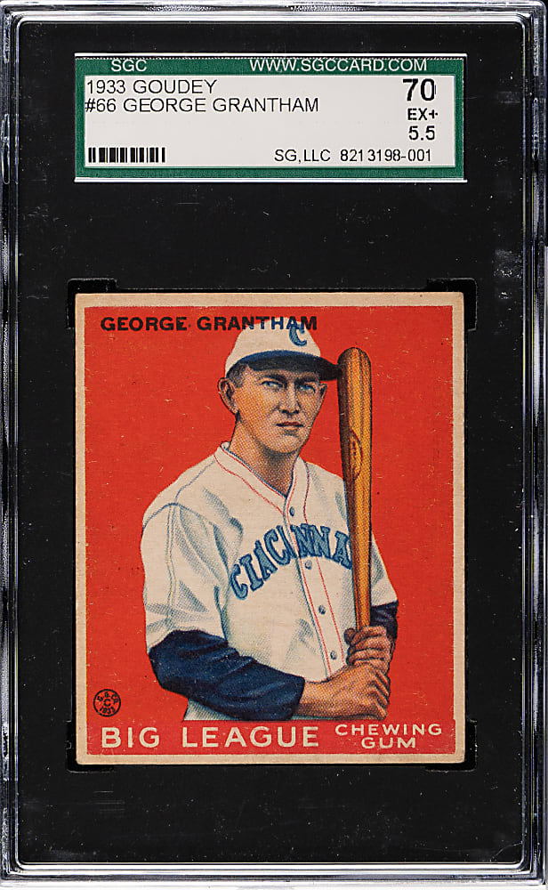 1933 R319 Goudey #66 George Grantham SGC EX+ 70